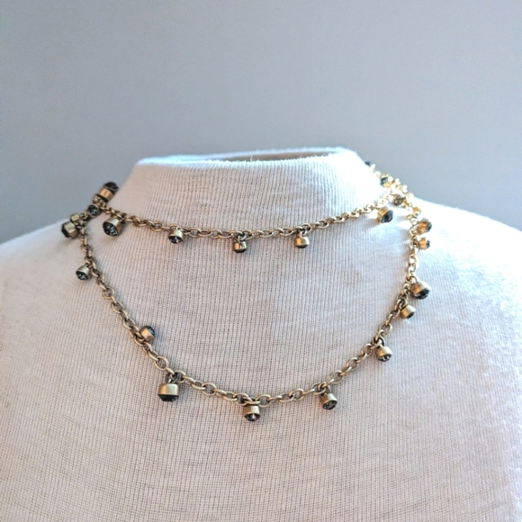 Banana Republic Long Grey Blue Stone Necklace - Picture 1 of 9